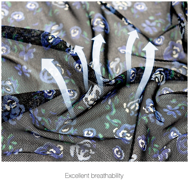 High stretch nylon spandex digital print mesh fabric