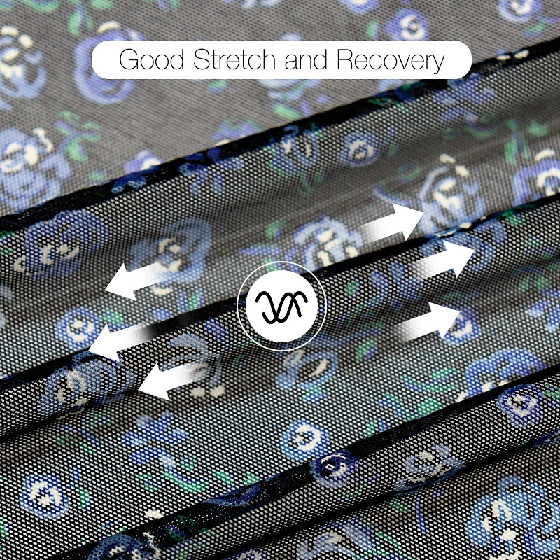 High stretch nylon spandex digital print mesh fabric